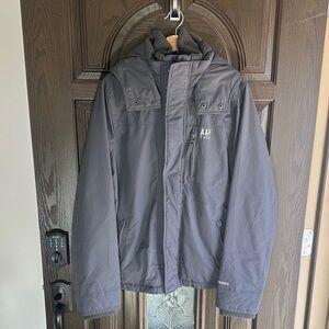 Abercrombie & Fitch Men's Charcoal Hooded Jacket